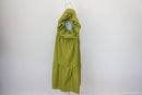 Olive Green Puff Sleeve Tiered Midi Dress – Size 44-4