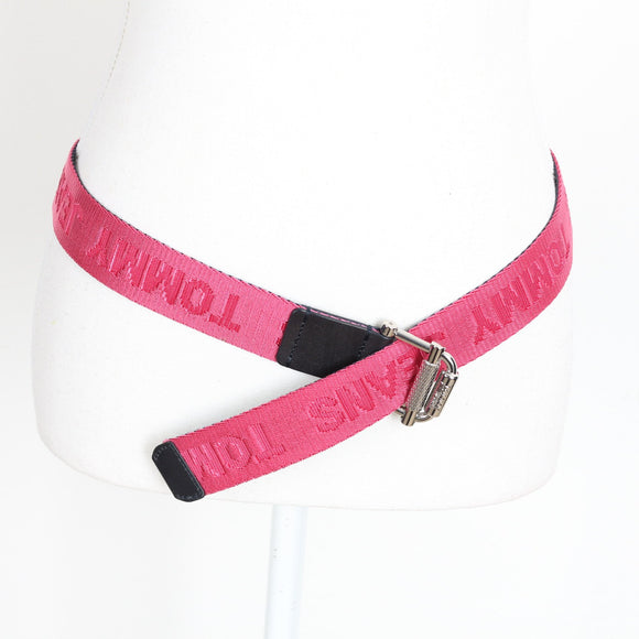 Tommy Jeans Bright Pink Logo Webbing Belt