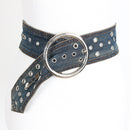 Denim belt with studded details-1