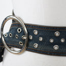 Denim belt with studded details-2