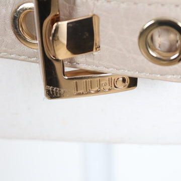 Liu Jo Cream Eyelet Belt with Gold-Tone Buckle - 0