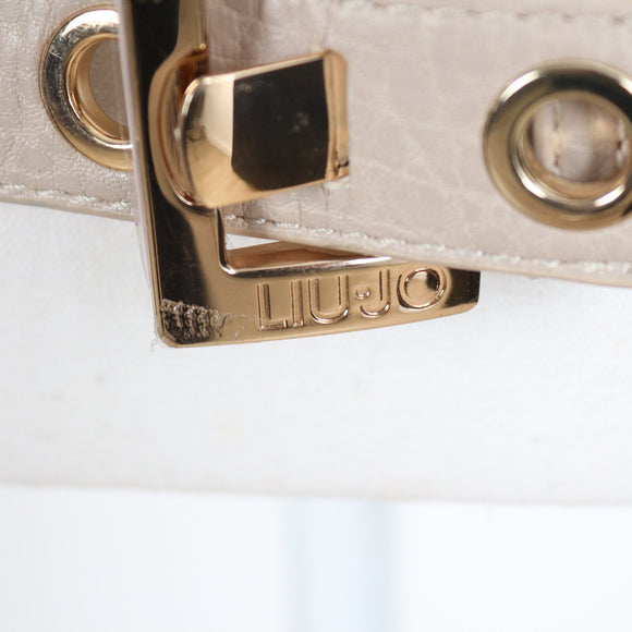 Liu Jo Cream Eyelet Belt with Gold-Tone Buckle