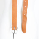 Superbalist Tan Genuine Leather Belt with Silver-Tone Buckle (New)-1