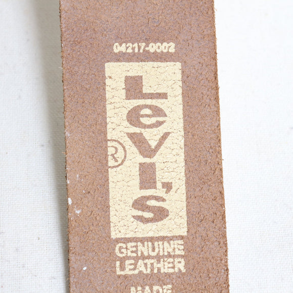 Levi's Wide White Genuine Leather Belt with Silver-Tone Buckle