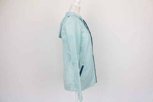 Puma Mint Blue Lightweight Hooded Windbreaker Jacket – XS