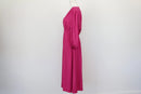 Bright Pink Puff Sleeve Midi Dress – V-Neck | Size 12 | New with Tags-2