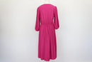 Bright Pink Puff Sleeve Midi Dress – V-Neck | Size 12 | New with Tags-3