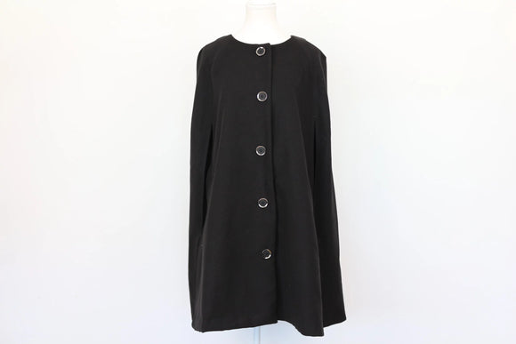 Truworths Black Poncho-Style Coat – Oversized | New with Tags
