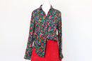 Vintage Topshop Navy Floral Button-Up Shirt – Size 8-1