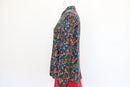 Vintage Topshop Navy Floral Button-Up Shirt – Size 8-5