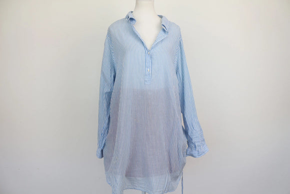 H&M Mama Blue & White Stripe Belted Shirt Dress – XL