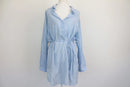 H&M Mama Blue & White Stripe Belted Shirt Dress – XL-1