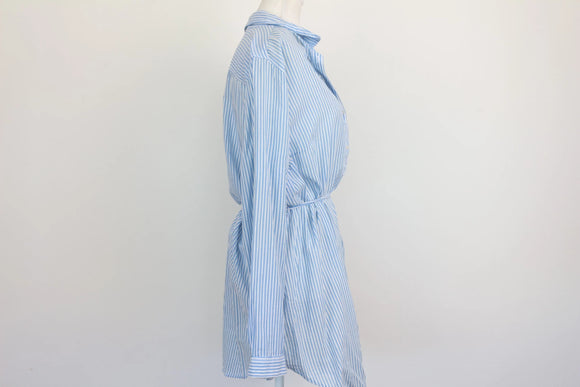 H&M Mama Blue & White Stripe Belted Shirt Dress – XL