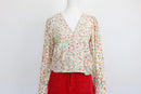 Vero Moda Ditsy Floral V-Neck Button-Front Blouse – S-1