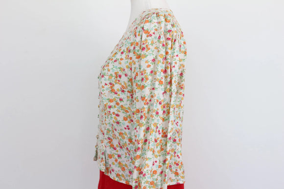 Vero Moda Ditsy Floral V-Neck Button-Front Blouse – S