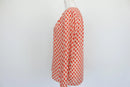 Banana Republic Red Ikat Dot Print Collarless Long-Sleeve Blouse – XS-4