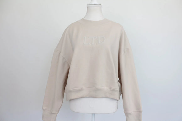 Truworths LTD Stone Beige Crew Neck Cropped Sweatshirt