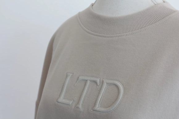 Truworths LTD Stone Beige Crew Neck Cropped Sweatshirt