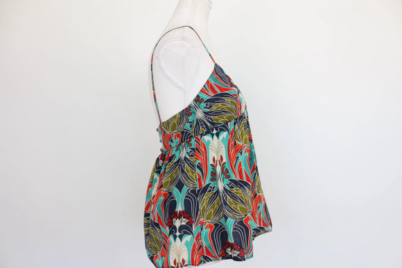 Kate Moss x Topshop Art Nouveau Print Babydoll Cami Top – Size 10