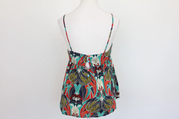 Kate Moss x Topshop Art Nouveau Print Babydoll Cami Top – Size 10