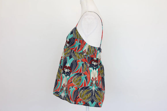 Kate Moss x Topshop Art Nouveau Print Babydoll Cami Top – Size 10