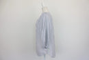 Target White & Navy Pinstripe V-Neck Balloon Sleeve Cotton Blouse – Size 12-4