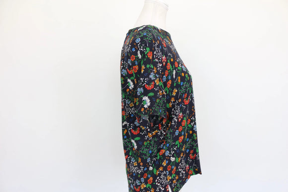 H&M Classic Navy Floral Shirt – Versatile Layering Piece | Size 8