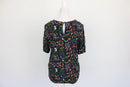 H&M Classic Navy Floral Shirt – Versatile Layering Piece | Size 8-5
