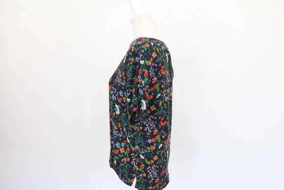 H&M Classic Navy Floral Shirt – Versatile Layering Piece | Size 8