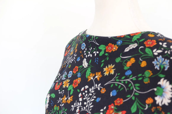 H&M Classic Navy Floral Shirt – Versatile Layering Piece | Size 8