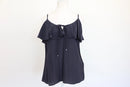 Forever New Black Ruffle Tier Tie-Front Cami Top – Size 36-1