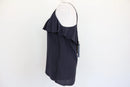 Forever New Black Ruffle Tier Tie-Front Cami Top – Size 36-4