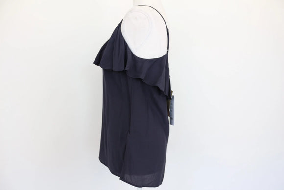 Forever New Black Ruffle Tier Tie-Front Cami Top – Size 36