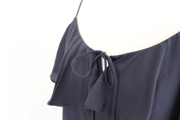 Forever New Black Ruffle Tier Tie-Front Cami Top – Size 36