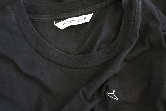 Hanger Brand Black Crew Neck Logo T-Shirt – S