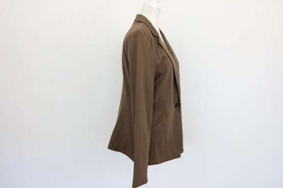 Cotton On Olive Brown Single-Button Notch Lapel Blazer – M