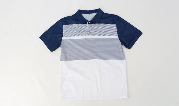Classic Navy & White Golf Shirt – Casual & Weekend Wear | Size L