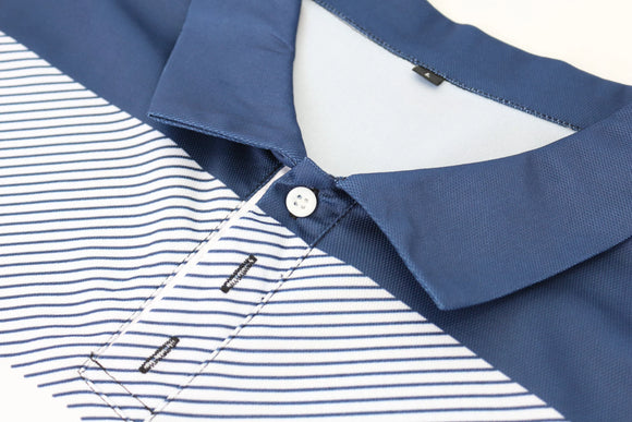 Classic Navy & White Golf Shirt – Casual & Weekend Wear | Size L