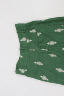 Vintage Zara Green Linen Wide-Leg Pants – White Embroidery | Size XS-4