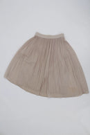 Vintage H&M Beige Sparkly Crimped Midi Skirt – Shimmer Detail | Size 36-1