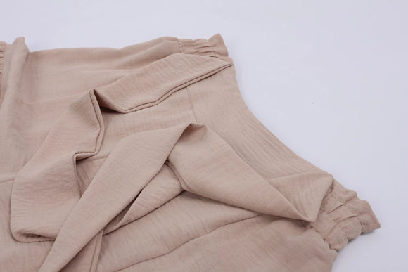 Vintage Beige Wide-Leg Trousers – Relaxed Fit | Versatile Staple | Size M