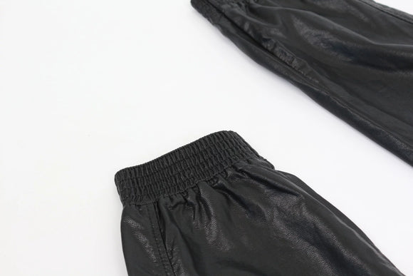 Zara Faux Leather Cuff Pants – Sleek Contemporary Edge | Size S