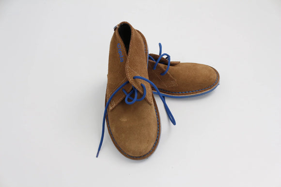 Classic Leather Veldskoen – Blue Accent Detail | Size 4