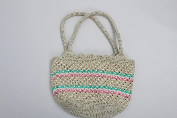 Handcrafted Beaded Crochet Bag – Artisanal Texture | One Size