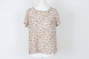 Pink Floral Print Short-Sleeve Blouse – S-1