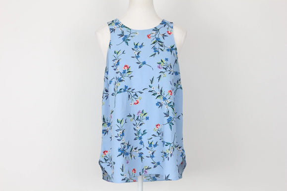 Woolworths Blue Floral Sleeveless Blouse – Size 14