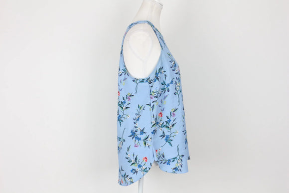 Woolworths Blue Floral Sleeveless Blouse – Size 14