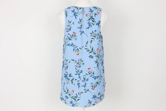 Woolworths Blue Floral Sleeveless Blouse – Size 14