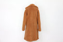 Camel Teddy Bear Midi Coat – S-3