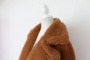Camel Teddy Bear Midi Coat – S-5
